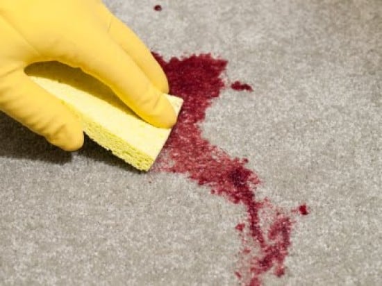 Blood removal from carpet
