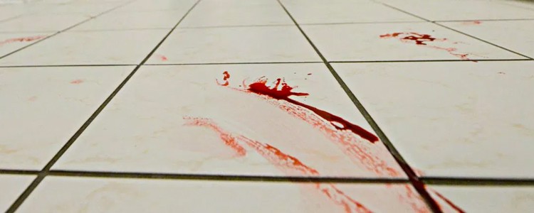 cleaning up of blood on floor